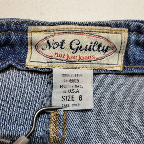 Not Guilty Vintage 90s Denim and Green Plaid Mini Skort Shorts + Skirt Grunge - Picture 11 of 13